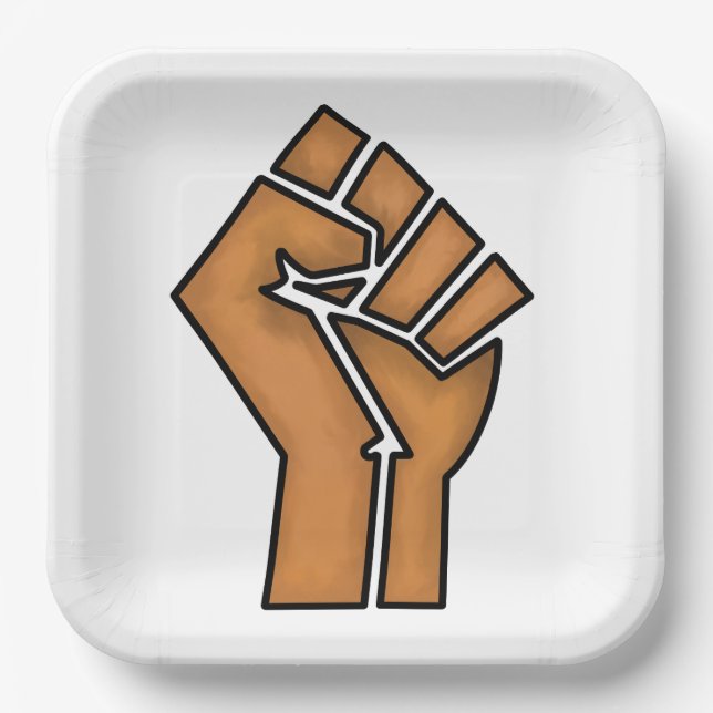 black pride fist unity history unity African brown Paper Plates (Front)