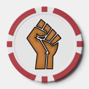 black pride fist unity history unity African brown Poker Chips
