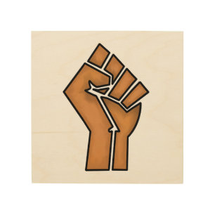 black pride fist unity history unity African brown Wood Wall Art