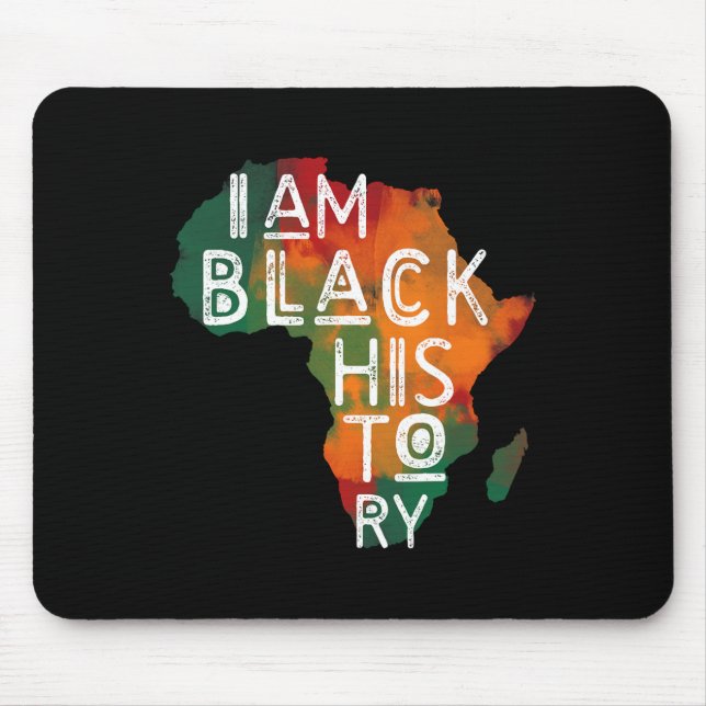 Black Pride Gifts I Am Black History African Ameri Mouse Pad (Front)