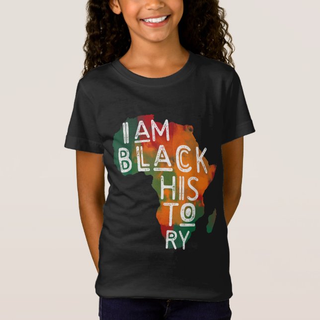 Black Pride Gifts I Am Black History African Ameri T-Shirt (Front)
