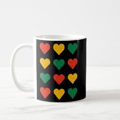 Black Pride Hearts African Heritage Black History  Coffee Mug