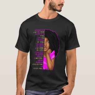 Black Pride Kids AM Black Girl Magic Hot Pink Blac T-Shirt
