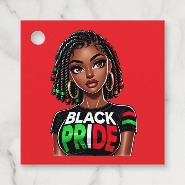 Black Pride Lady  Favor Tags (Front)