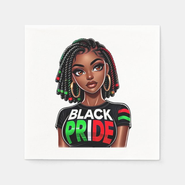 Black Pride Lady  Napkins (Front)