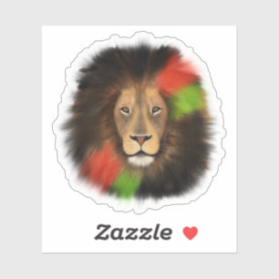 black pride lion red green unity jungle cat king sticker