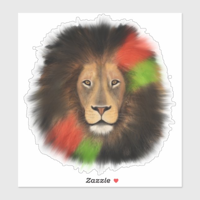black pride lion red green unity jungle cat king  sticker (Sheet)