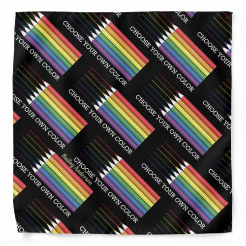 Black Pride Rainbow Flag Color Pencils LGBT Bandana