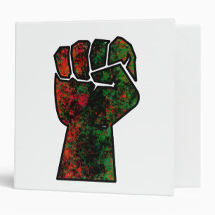 black pride red green fist pan African flag unity 3 Ring Binder
