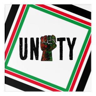 black pride red green fist pan African flag unity Acrylic Print