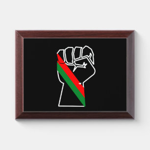 black pride red green fist pan African flag unity Award Plaque