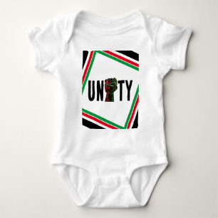 black pride red green fist pan African flag unity  Baby Bodysuit