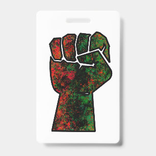 black pride red green fist pan African flag unity  Badge