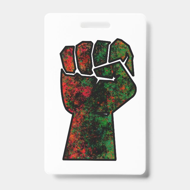 black pride red green fist pan African flag unity  Badge (Front)