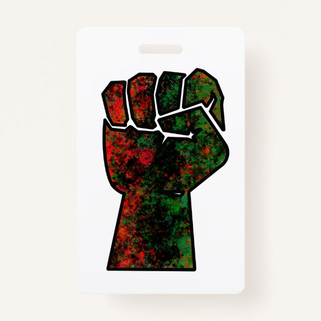 black pride red green fist pan African flag unity  Badge (Front)