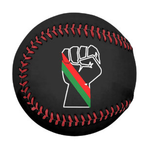 black pride red green fist pan African flag unity Baseball