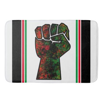 Black Pride Red Green Fist Pan African Flag Unity  Bath Mat by CharmedPix at Zazzle