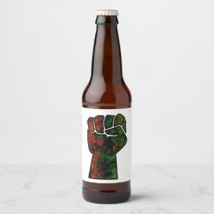 black pride red green fist pan African flag unity Beer Bottle Label