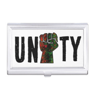 black pride red green fist pan African flag unity Business Card Case
