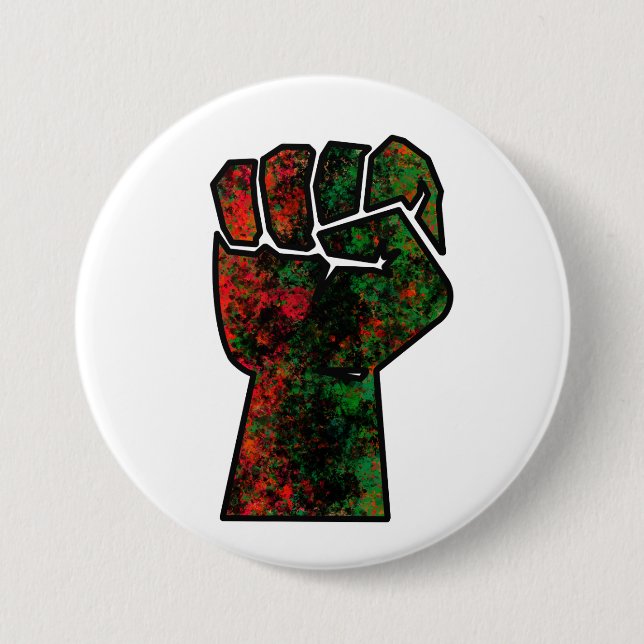 black pride red green fist pan African flag unity  Button (Front)