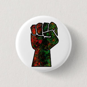 black pride red green fist pan African flag unity  Button
