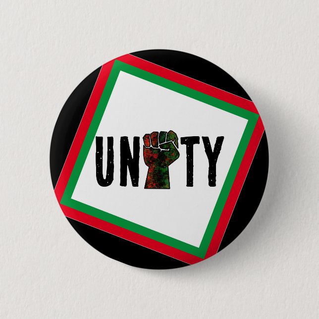 black pride red green fist pan African flag unity  Button (Front)