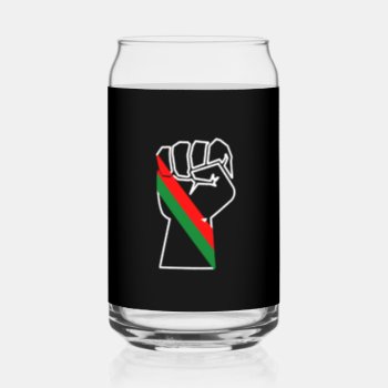 Black Pride Red Green Fist Pan African Flag Unity  Can Glass by CharmedPix at Zazzle