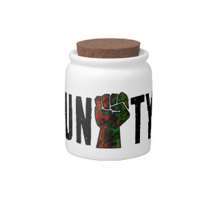 black pride red green fist pan African flag unity  Candy Jar