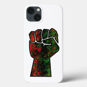 black pride red green fist pan African flag unity  iPhone 13 Case