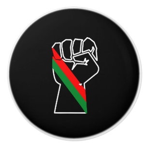 black pride red green fist pan African flag unity  Ceramic Knob