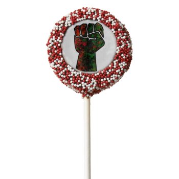 Black Pride Red Green Fist Pan African Flag Unity  Chocolate Covered Oreo Pop by CharmedPix at Zazzle
