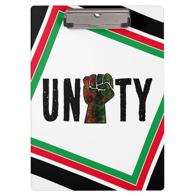 black pride red green fist pan African flag unity  Clipboard (Front)