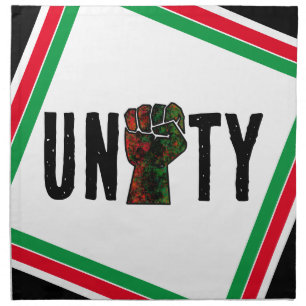 black pride red green fist pan African flag unity Cloth Napkin
