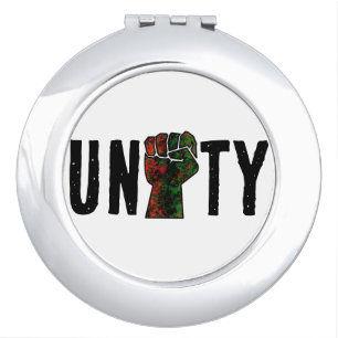 black pride red green fist pan African flag unity Compact Mirror