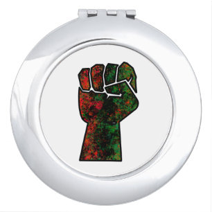 black pride red green fist pan African flag unity  Compact Mirror