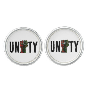 black pride red green fist pan African flag unity Cufflinks