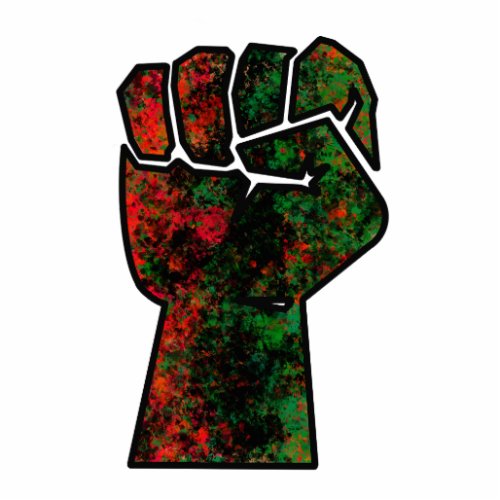 black pride red green fist pan African flag unity  Cutout