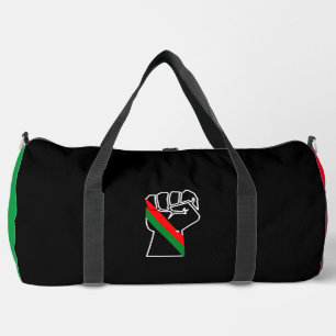 black pride red green fist pan African flag unity Duffle Bag