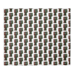 black pride red green fist pan African flag unity Duvet Cover