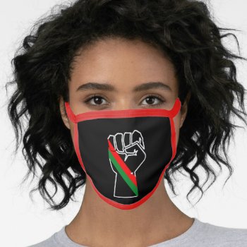 Black Pride Red Green Fist Pan African Flag Unity  Face Mask by CharmedPix at Zazzle