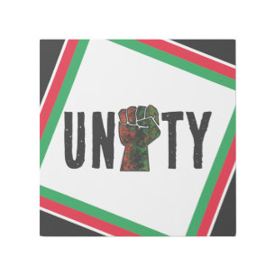 black pride red green fist pan African flag unity  Gallery Wrap