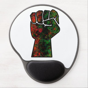 black pride red green fist pan African flag unity Gel Mouse Pad