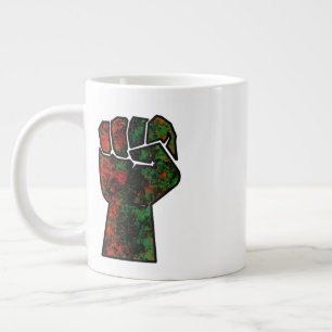 black pride red green fist pan African flag unity  Giant Coffee Mug