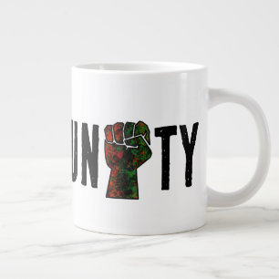 black pride red green fist pan African flag unity  Giant Coffee Mug