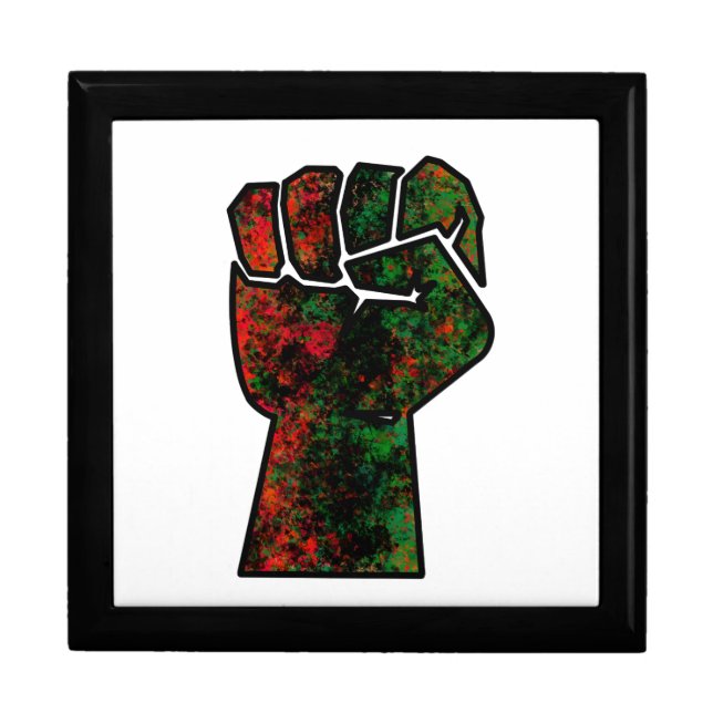 black pride red green fist pan African flag unity  Gift Box (Front)