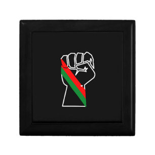 black pride red green fist pan African flag unity  Gift Box