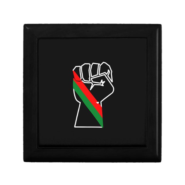 black pride red green fist pan African flag unity  Gift Box (Front)