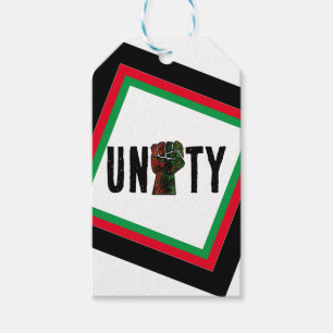 black pride red green fist pan African flag unity Gift Tags