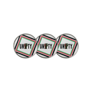 black pride red green fist pan African flag unity Golf Ball Marker