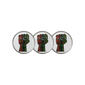 Black Pride Red Green Fist Pan African Flag Unity  Golf Ball Marker by CharmedPix at Zazzle